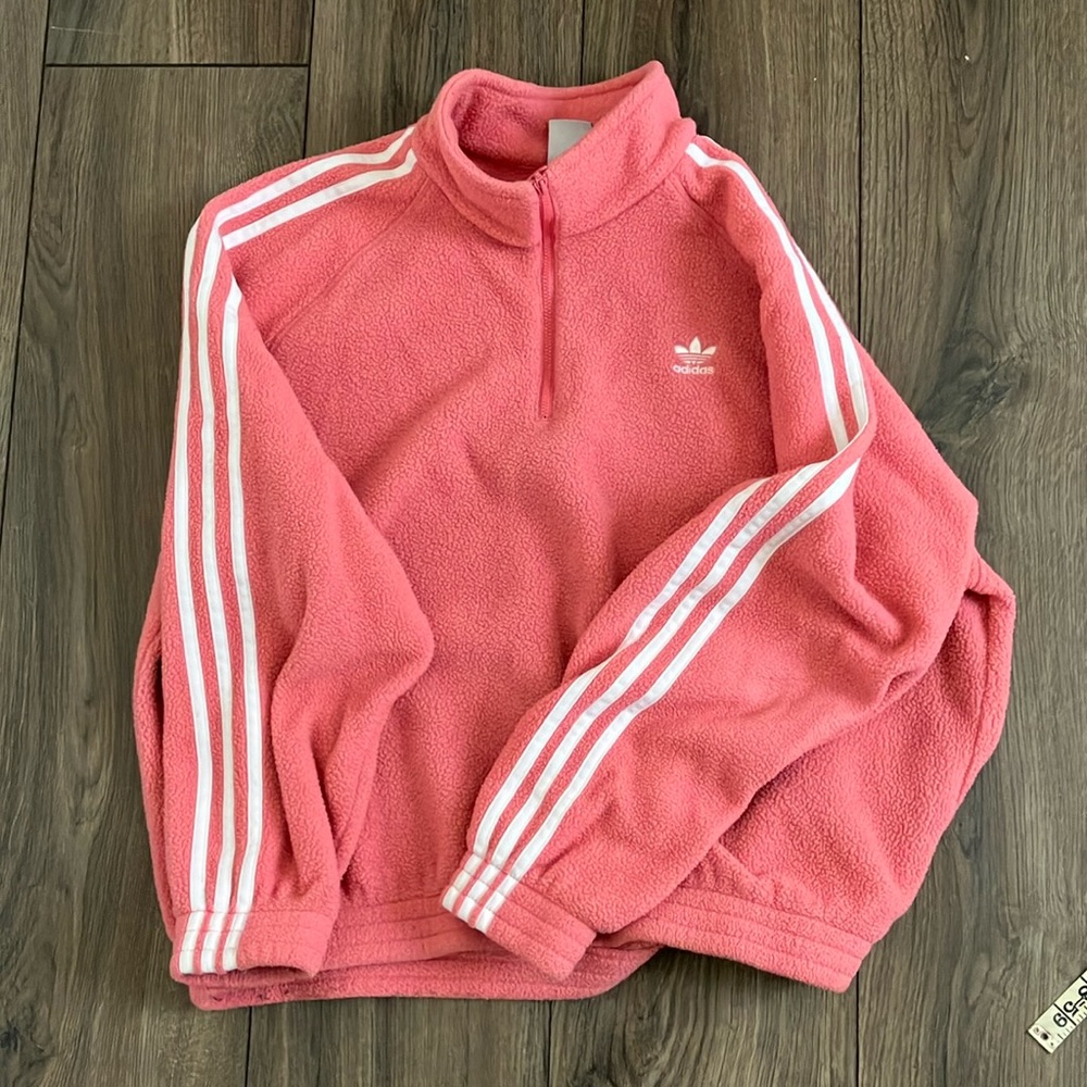 Adidas Fleece Half Zip Size M Barbiecore
